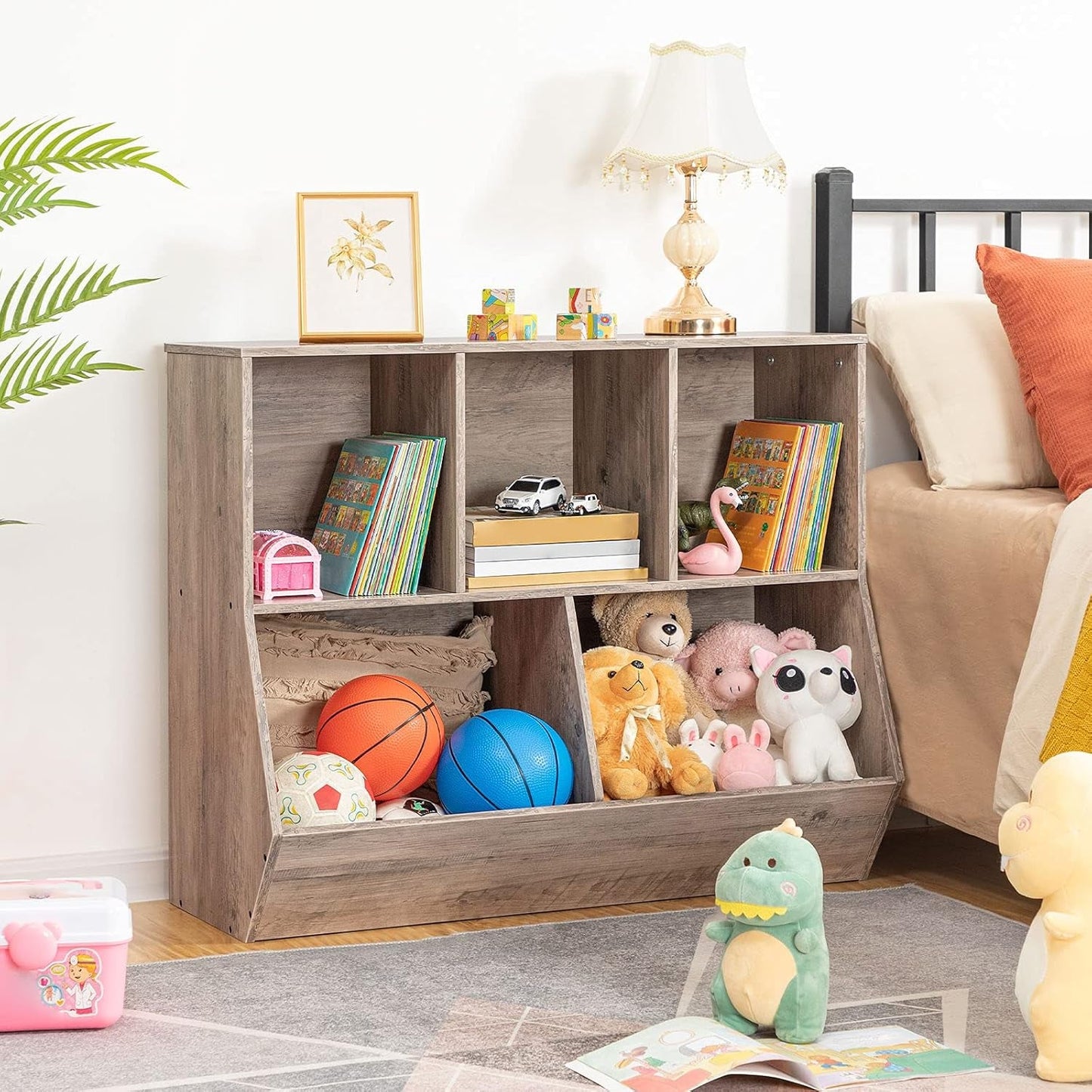 Kids Bookshelf & Toy Storage Organizer