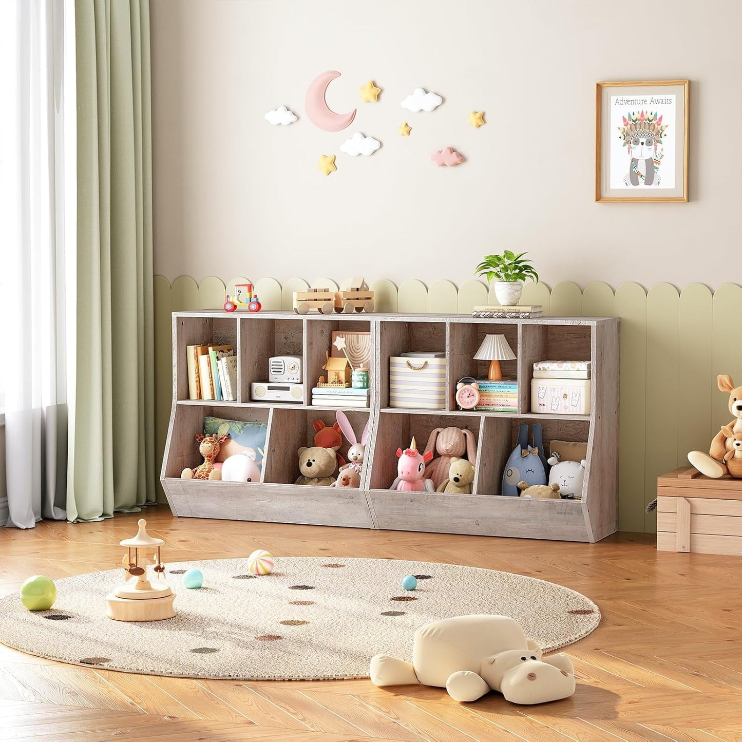 Kids Bookshelf & Toy Storage Organizer