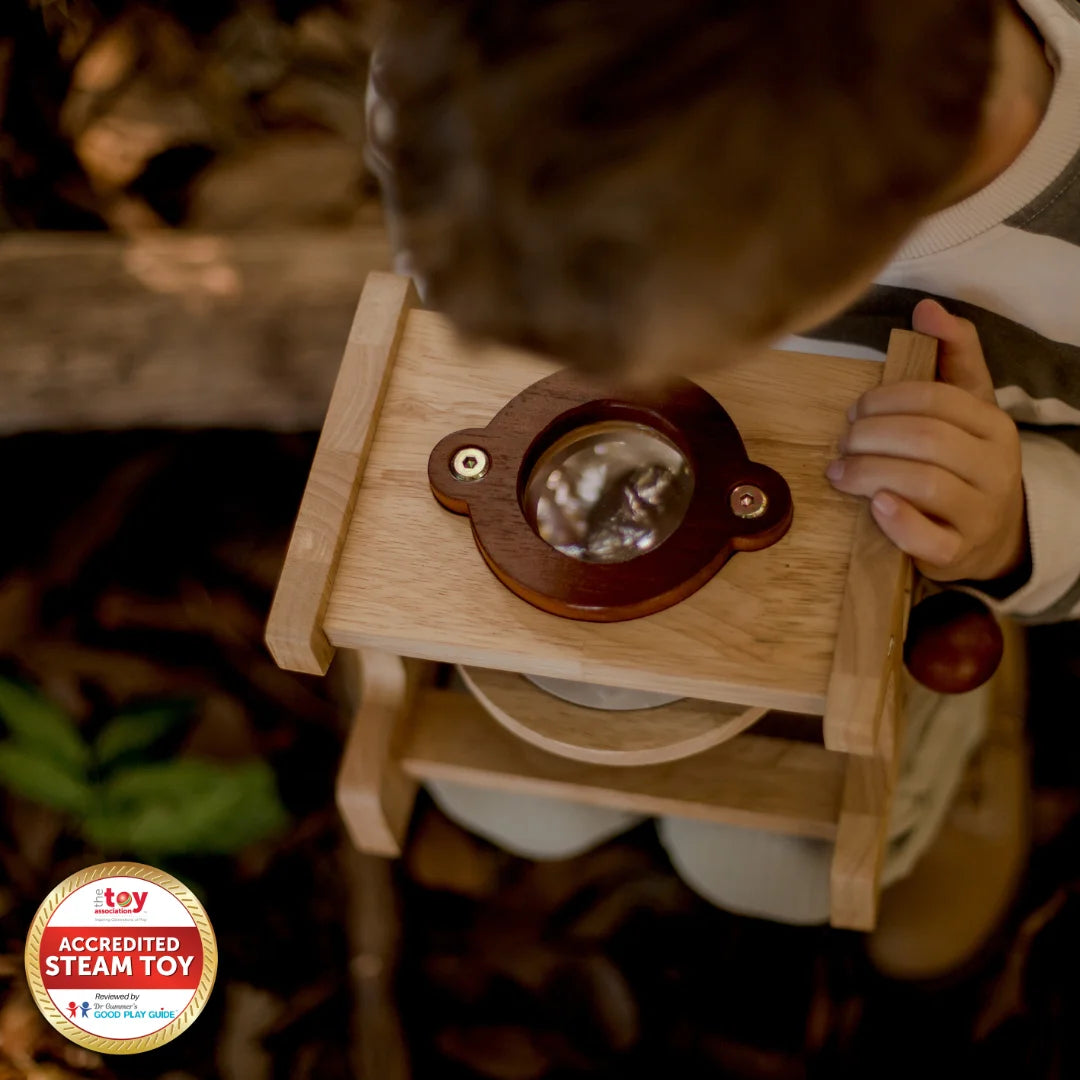 Wooden Microscope: Discover the Tiny Wonders of the Big World! 🌍
