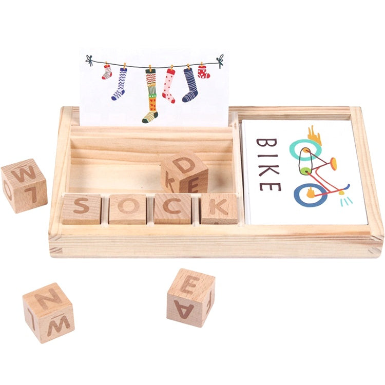 Wooden English Word Learning Toy: Spark Literacy Joy, One Playful Puzzle at a Time!