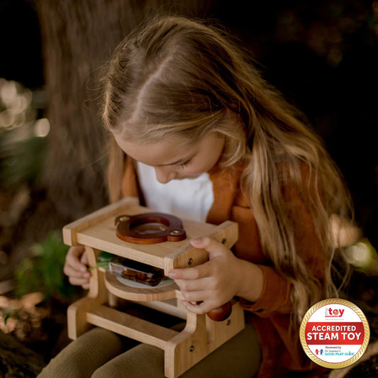 Wooden Microscope: Discover the Tiny Wonders of the Big World! 🌍