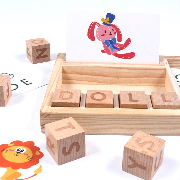 Wooden English Word Learning Toy: Spark Literacy Joy, One Playful Puzzle at a Time!