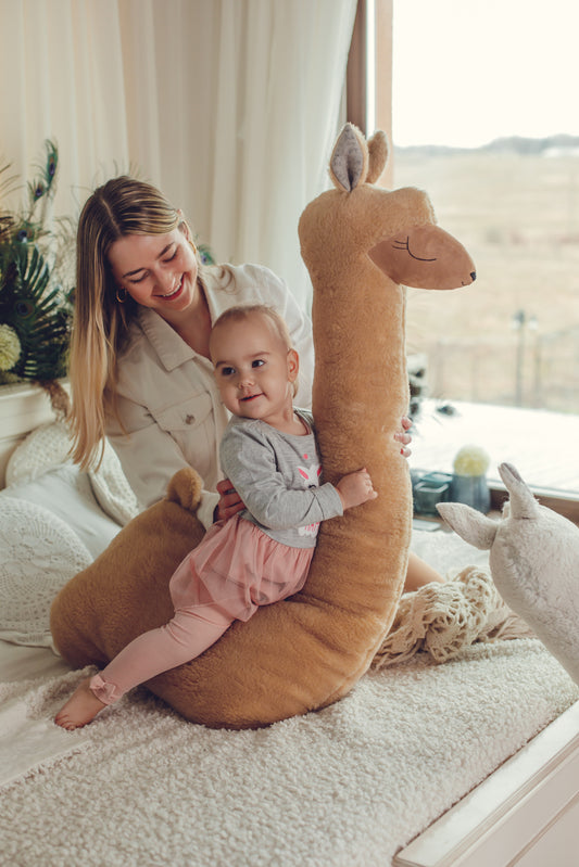 Giant Plush Alpaca in Rust: Your New Snuggly Best Friend! 🦙