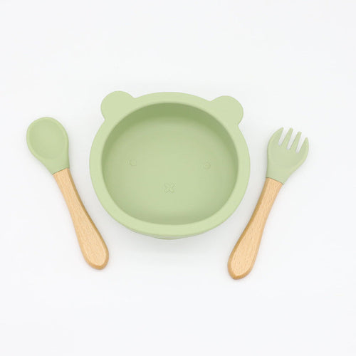 Baby Bear Silicone Bowl & Spoon Set