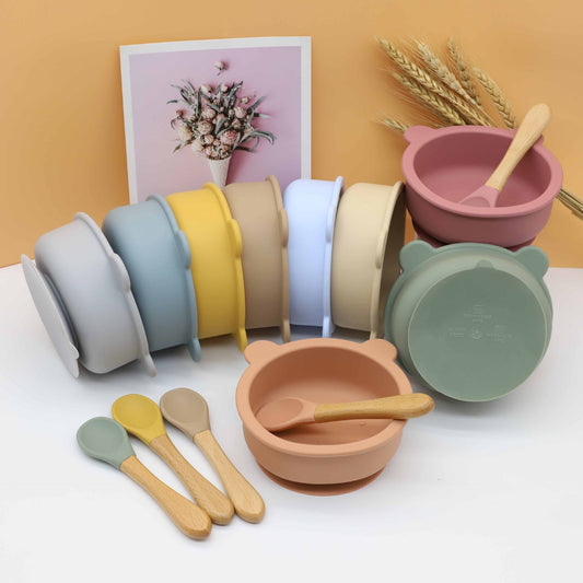Baby Bear Silicone Bowl & Spoon Set