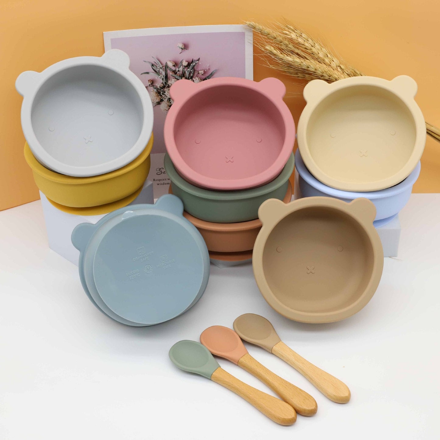 Baby Bear Silicone Bowl & Spoon Set