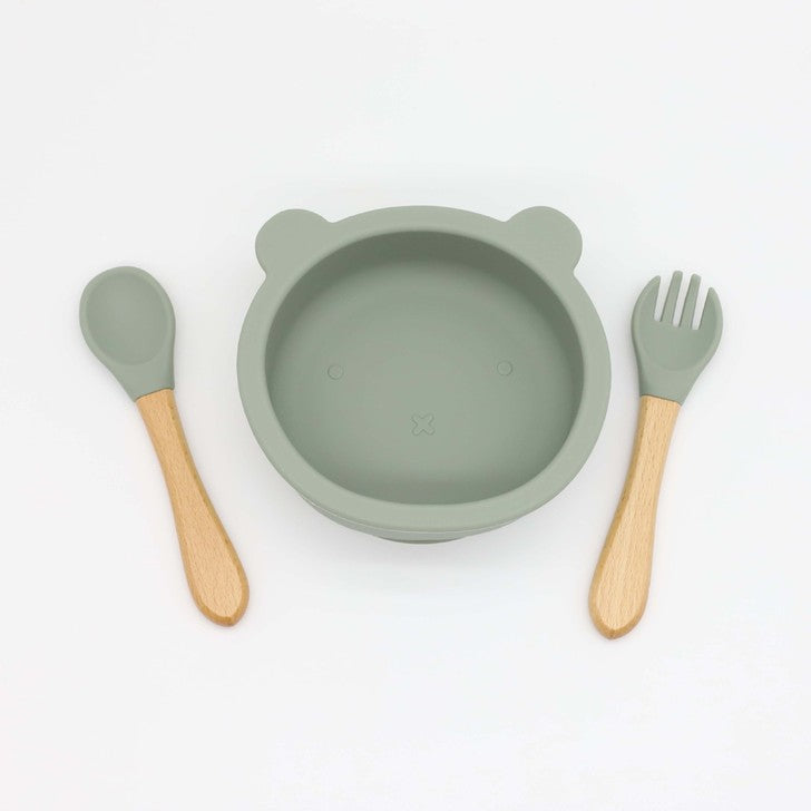 Baby Bear Silicone Bowl & Spoon Set